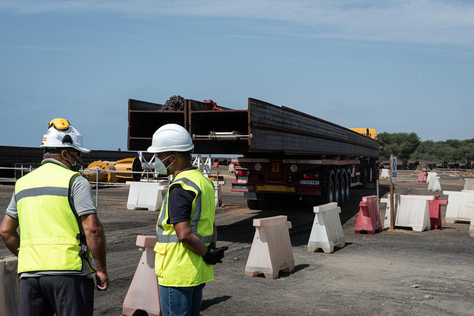 Imágenes de a obra de ampliación del muelle sur del Puerto de Huelva