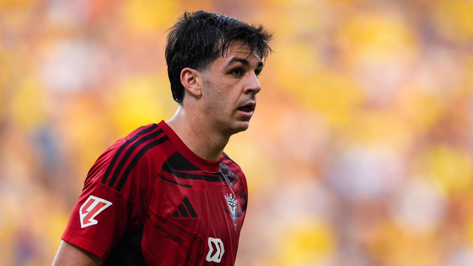 Gonzalo Petit durante un encuentro este curso con el Mirandés