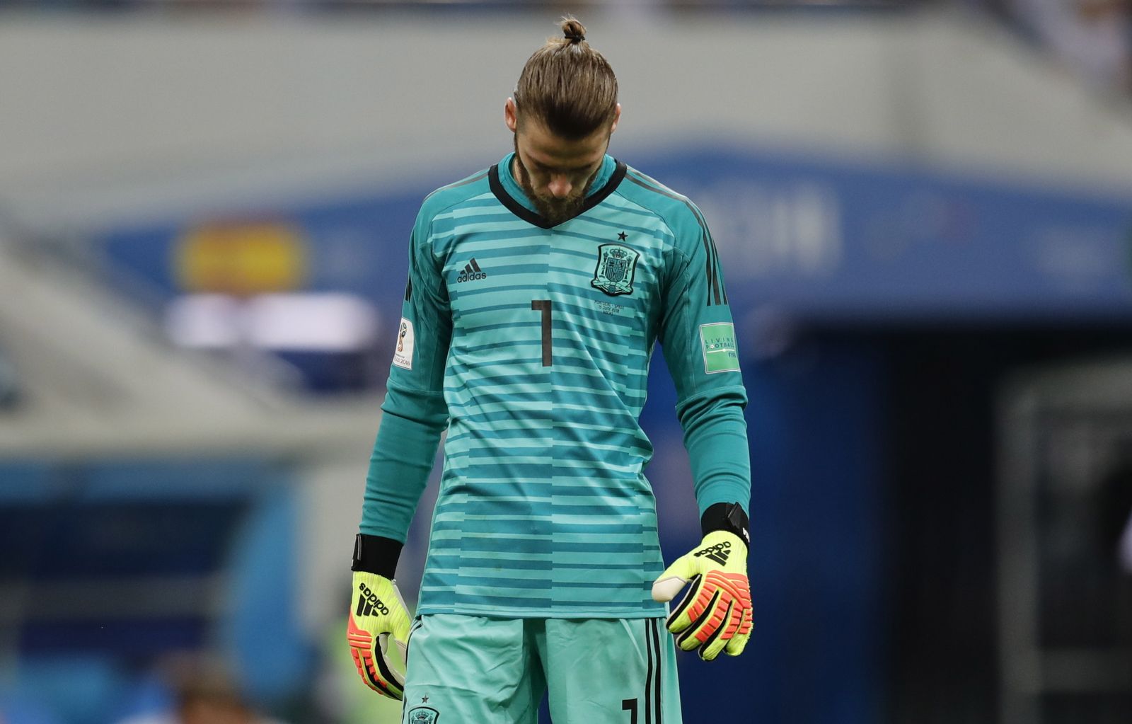 El guardameta español David de Gea, con gesto contenido durante su partido ante Portugal del pasado viernes en Sochi.