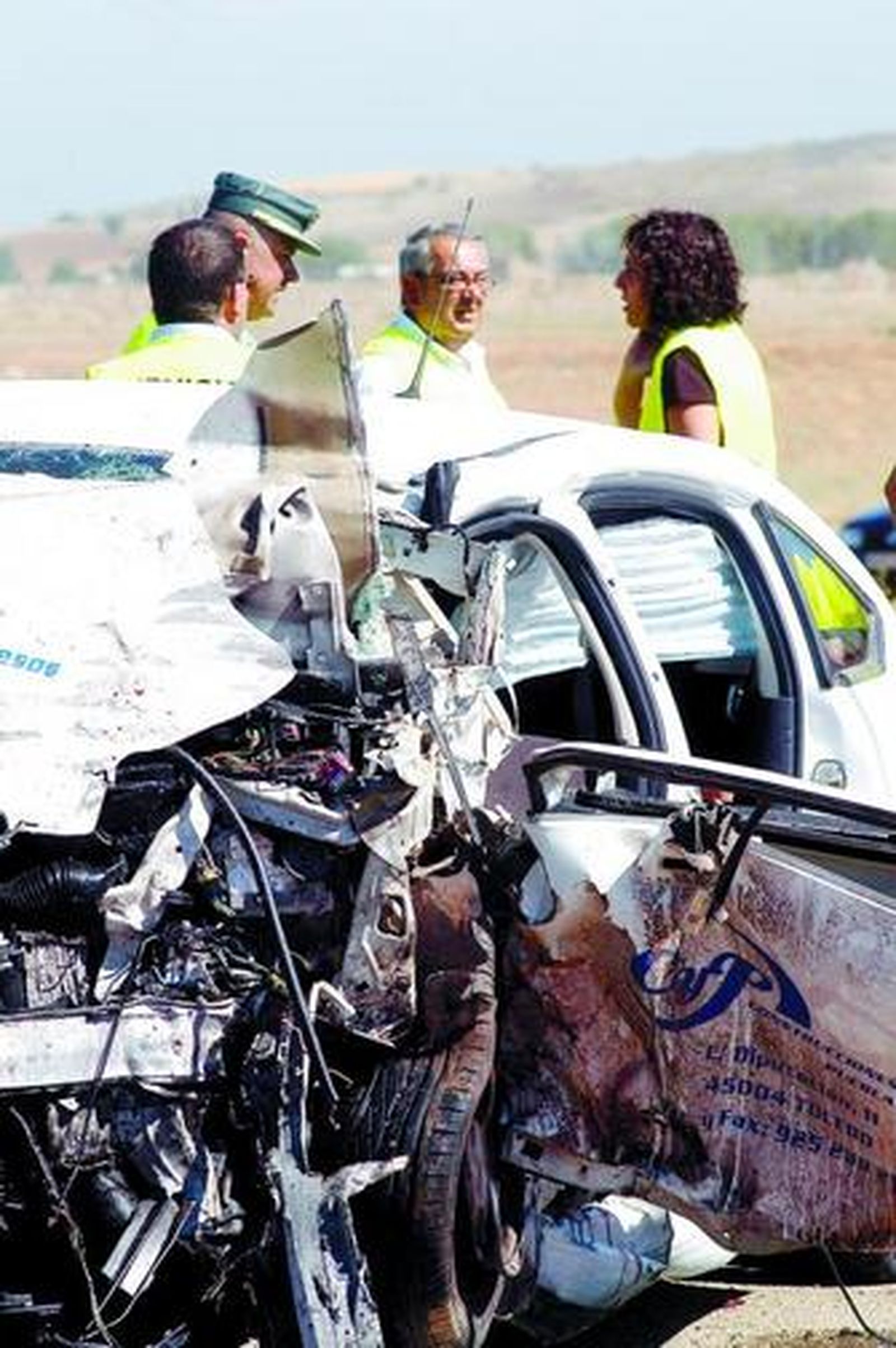 Los restos de uno de los vehículos siniestrados.