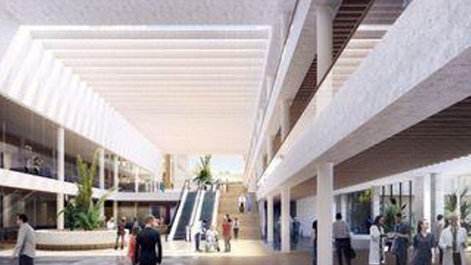 Vestíbulo de uno de los edificios del tercer hospital de Málaga.