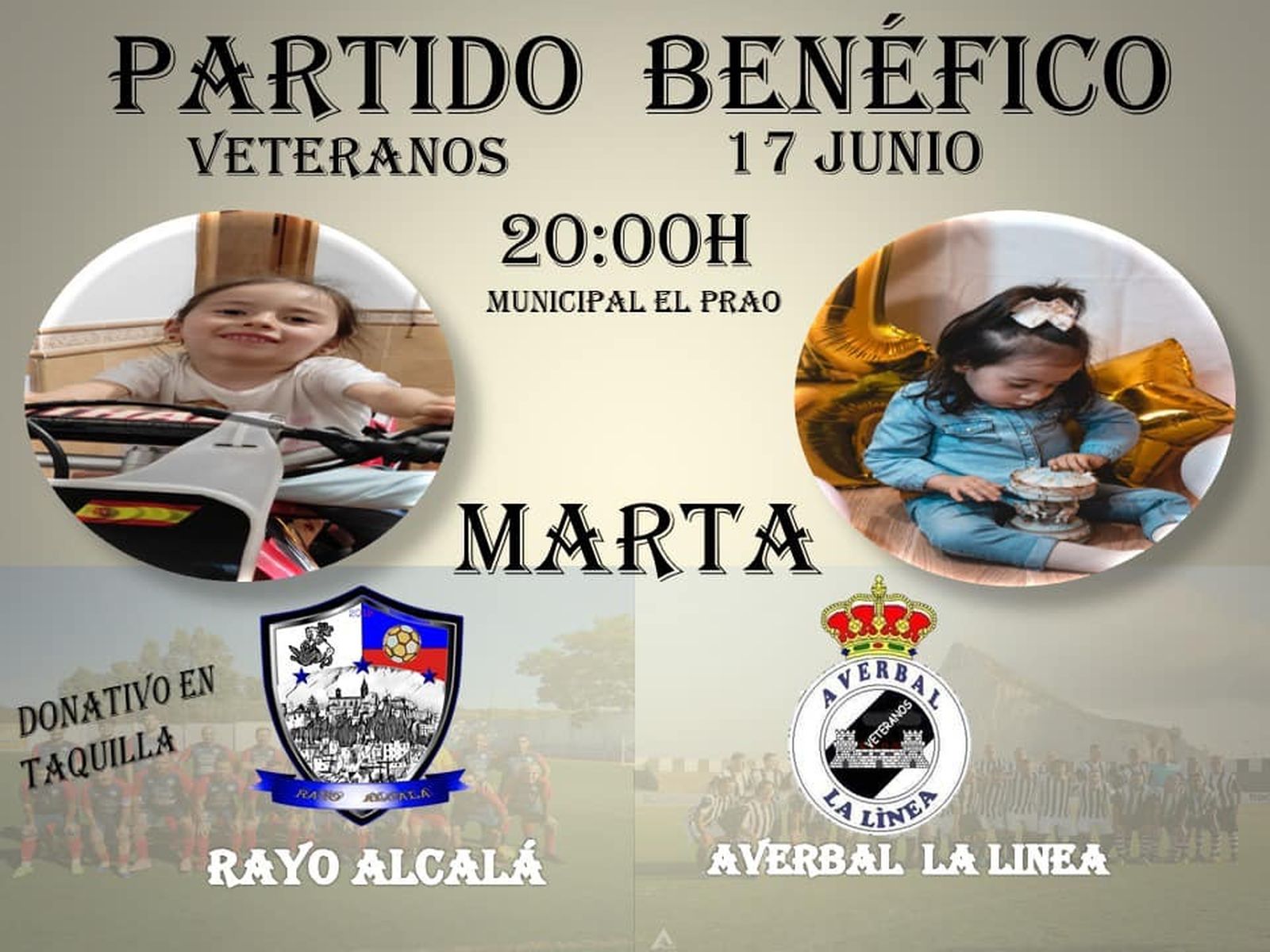 Cartel anunciador del amistoso entre Rayo Alcalá y Averbal