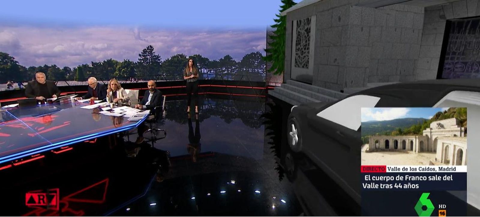 El Valle de los Caídos en realidad aumentada en el plató de 'Al rojo vivo'