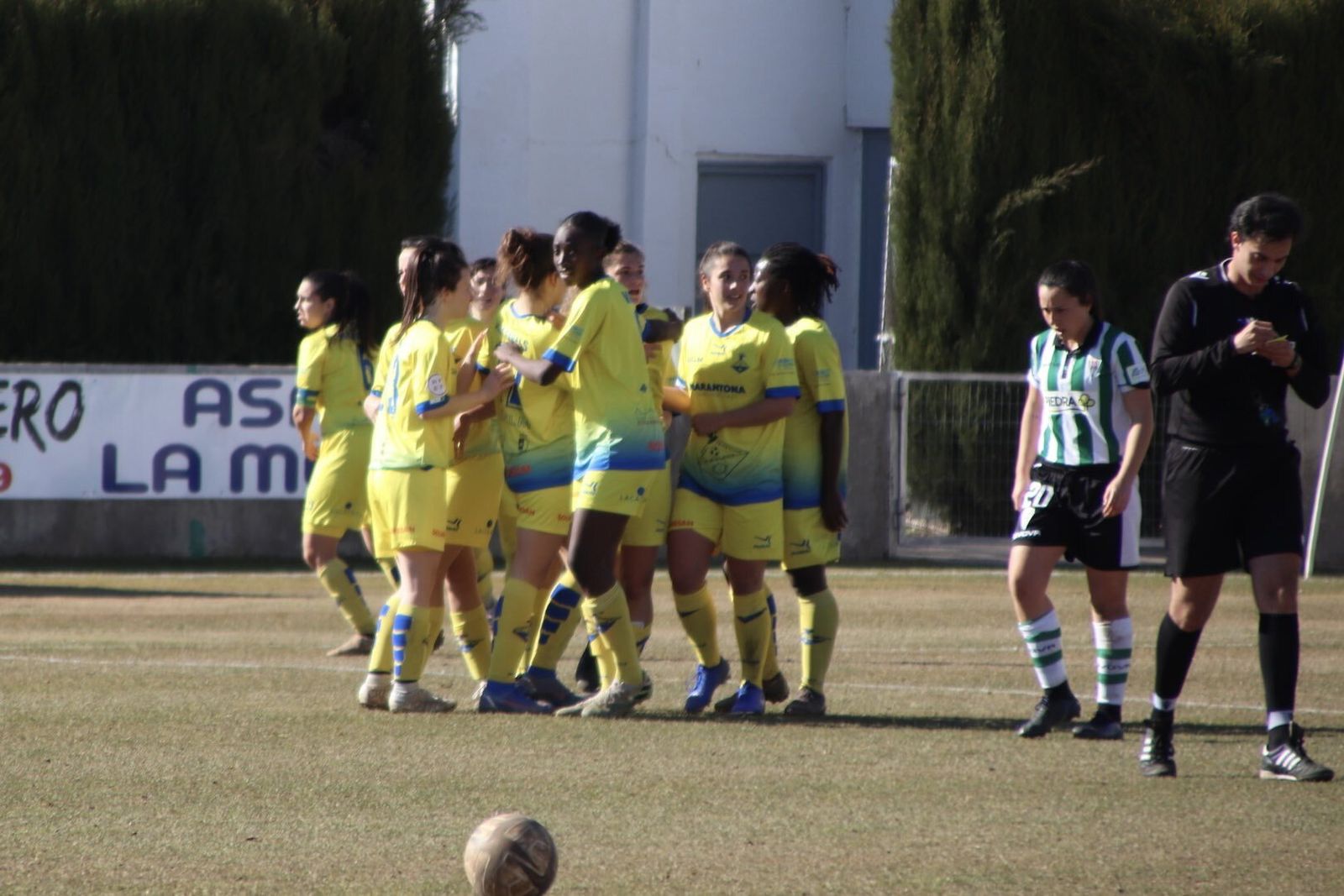 Las jugadoras de La Solana celebran el gol del empate.