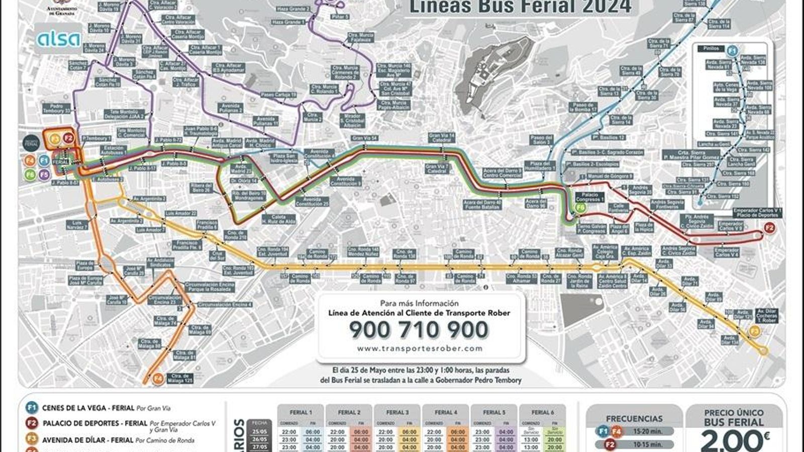 Líneas de autobuses urbanos del Recinto Ferial del Corpus Christi Granada 2024 Líneas de autobuses urbanos del Recinto Ferial del Corpus Christi Granada 2024