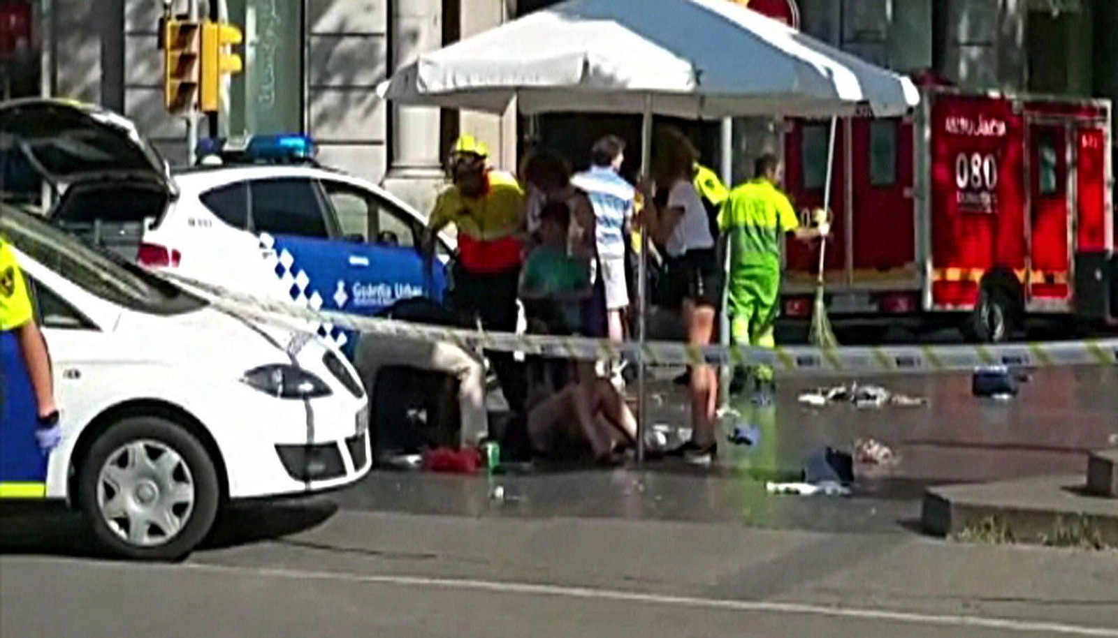Imágenes del atropello múltiple en las Ramblas de Barcelona