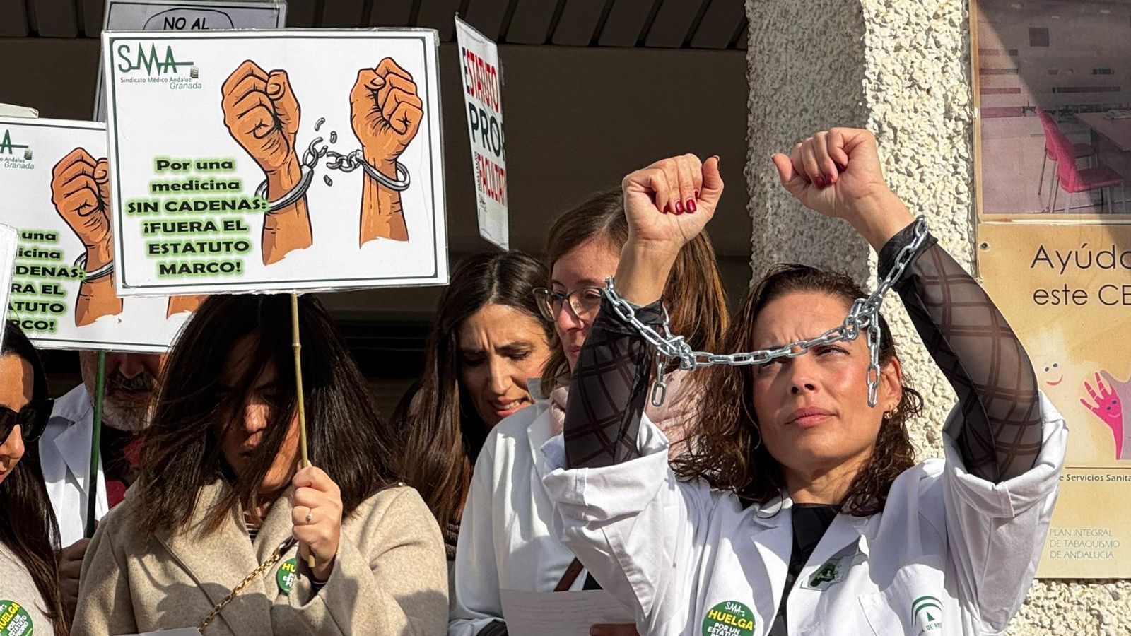 Algunas de las facultativas durante la concentración