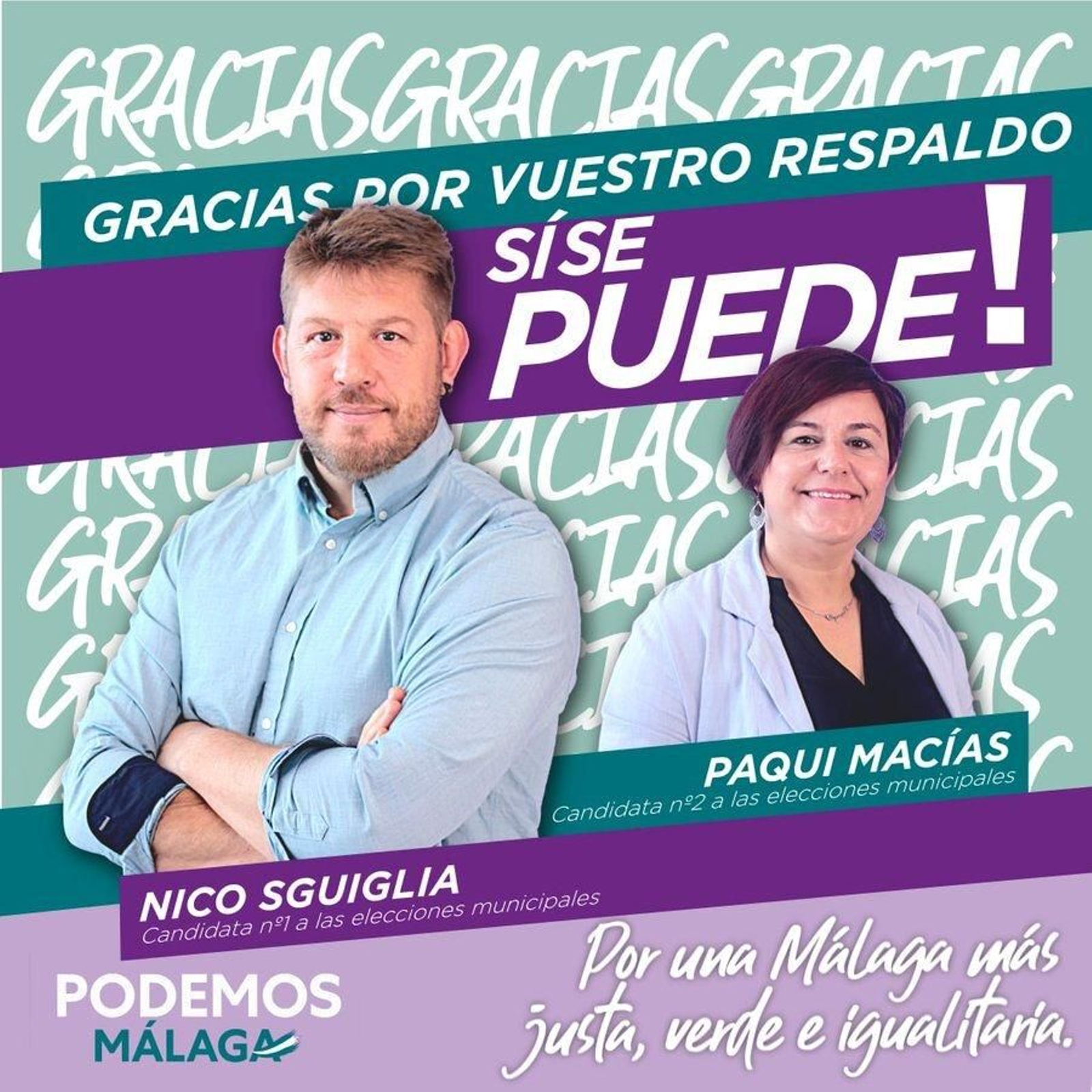 Nico Sguiglia y Paqui Macías agradecen el apoyo en sus redes sociales.
