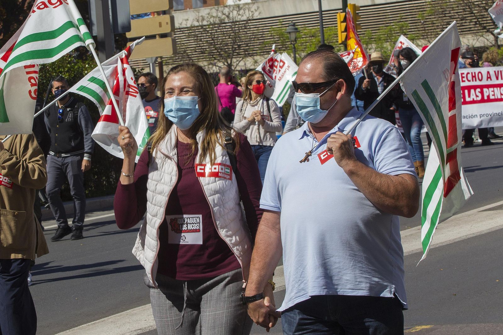 Primero de Mayo en Málaga marcado por la pandemia, en fotos