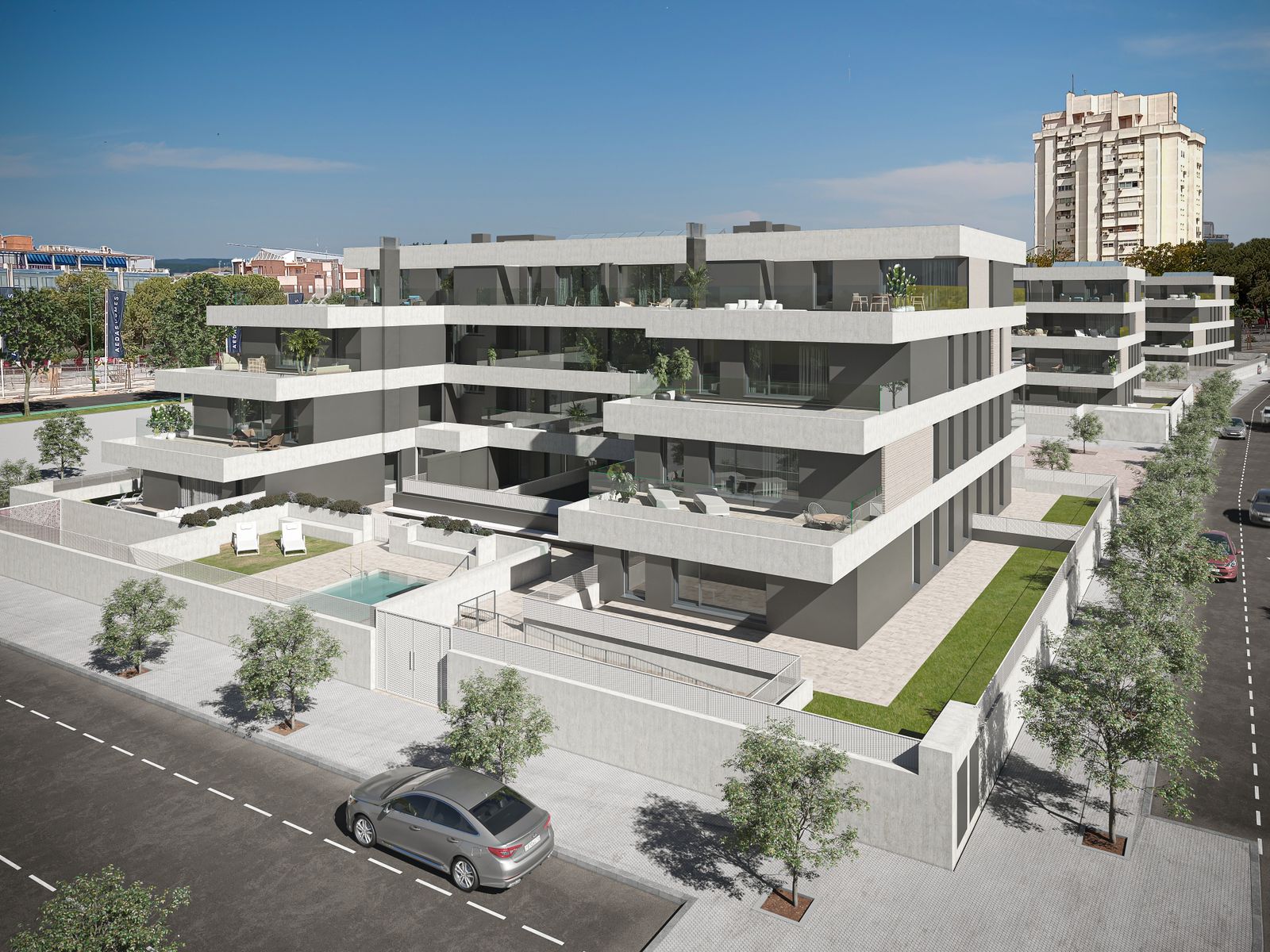 La promoción de viviendas Gradia de Aedas Homes en la avenida de Jerez de Sevilla capital