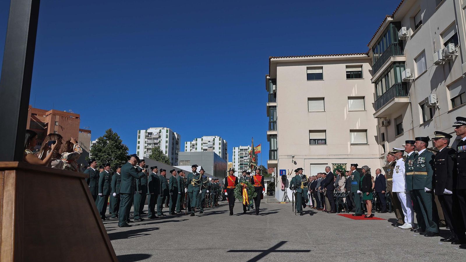 Un reciente acto en el patio de la Comandancia de la Guardia Civil en Algeciras.