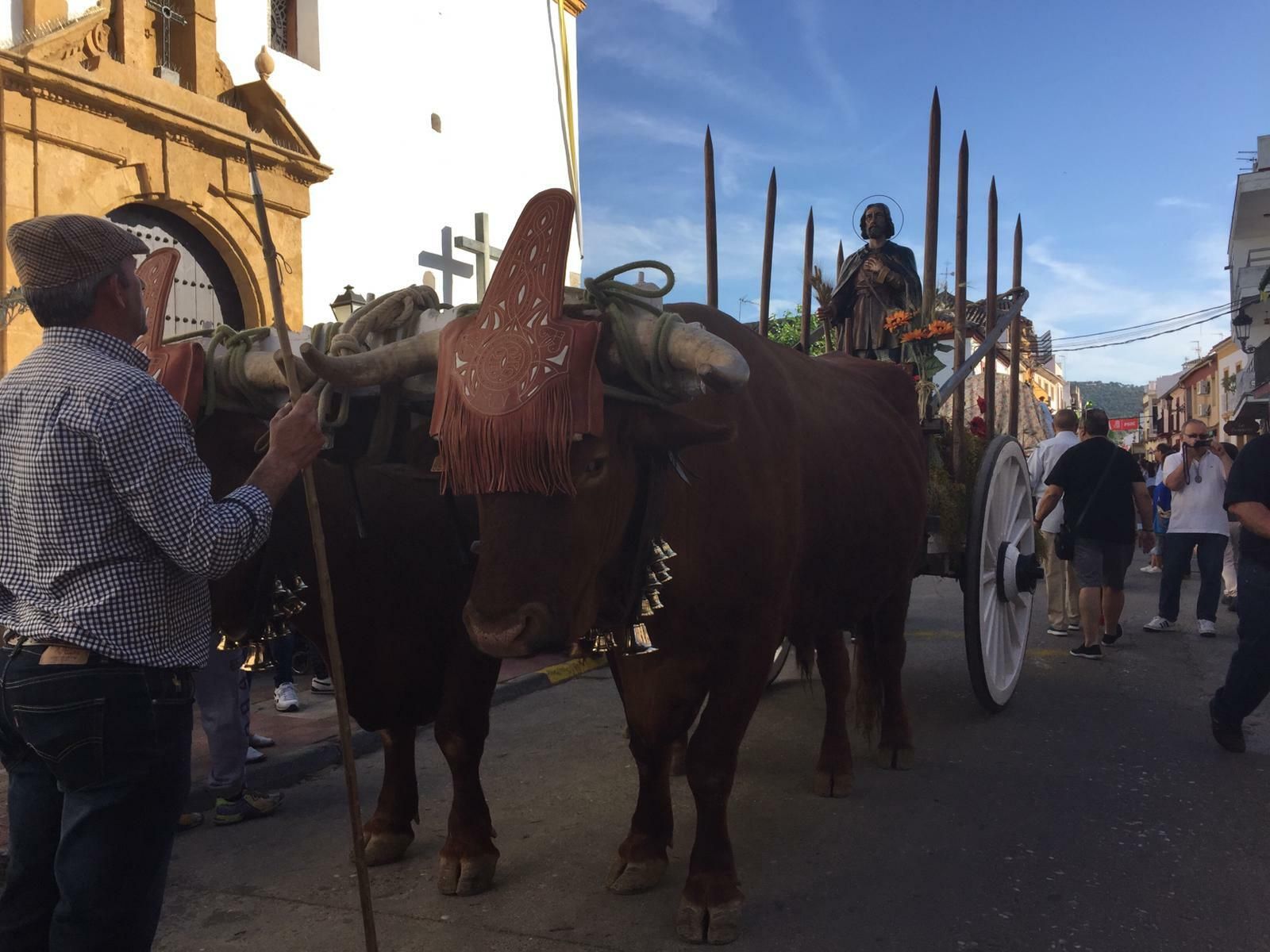 Una carreta con el santo en Villafranca.