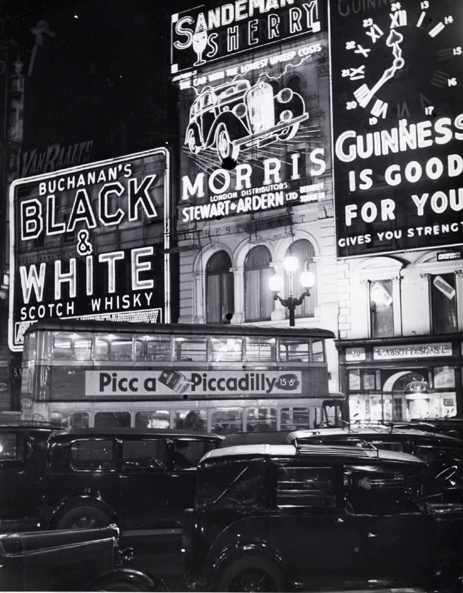 Anuncio de sherry en Londres, 1940.