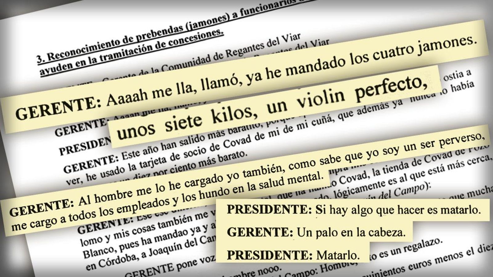 Extracto de las transcripciones de las grabaciones que están en poder de la Fiscalía