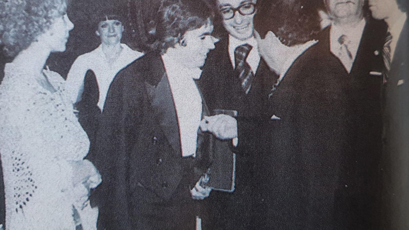 De izda. a dcha., la duquesa de Alba, Ros Marbá, Jesús Aguirre, Pio Cabanillas, Morales Souvirópn y Fernández del Río.