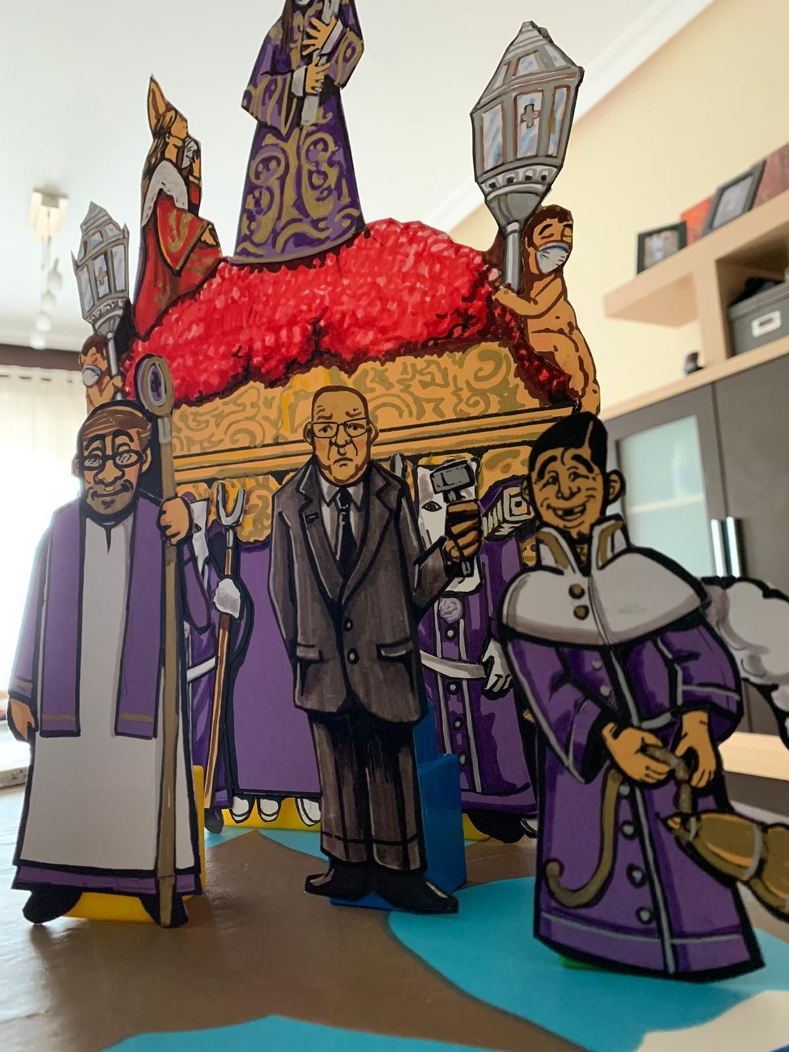 Una de las imágenes de la procesión a la que Mario y Antonio Quintana han dado "vida"