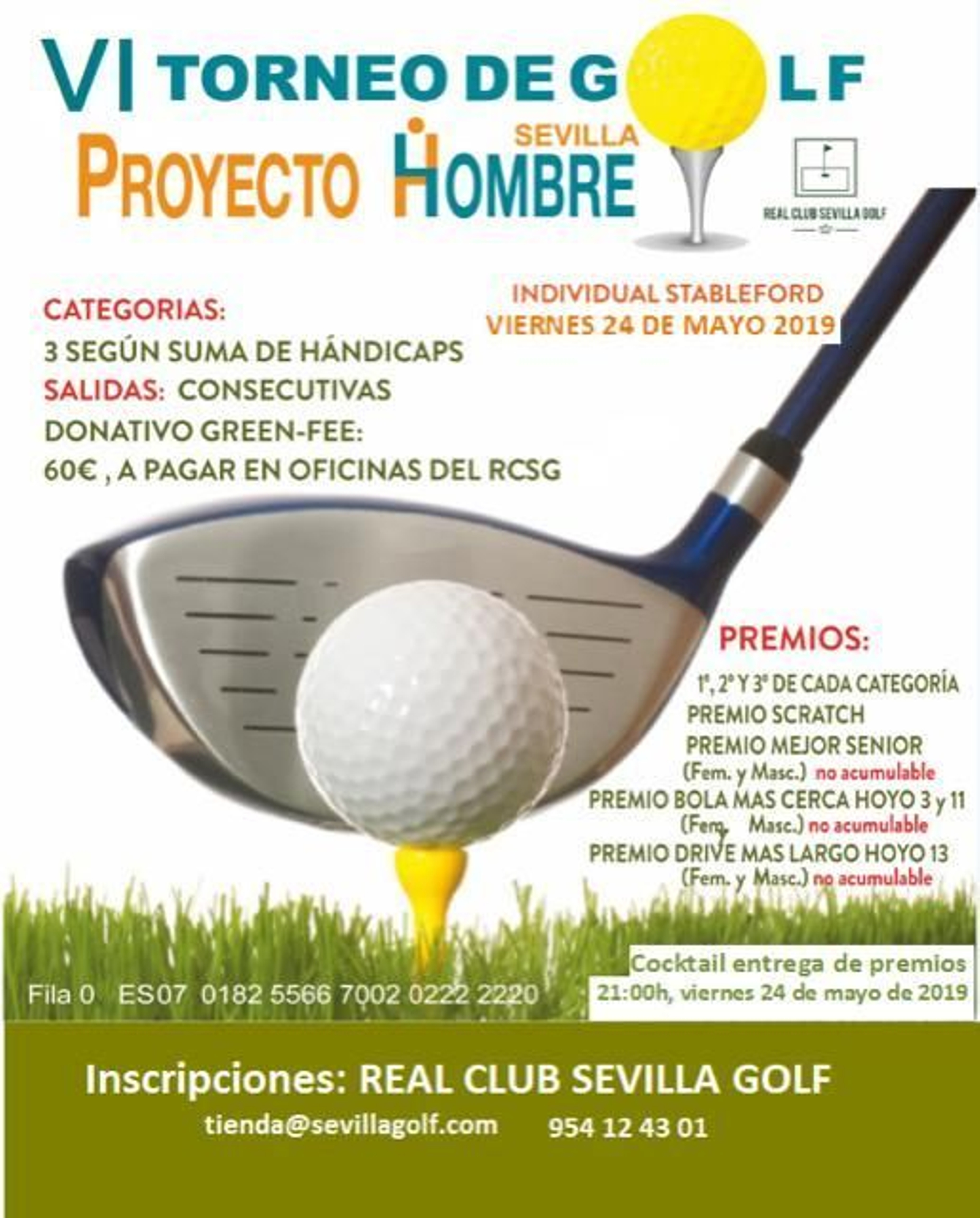 Cartel del VI Torneo de Golf Proyecto Hombre.