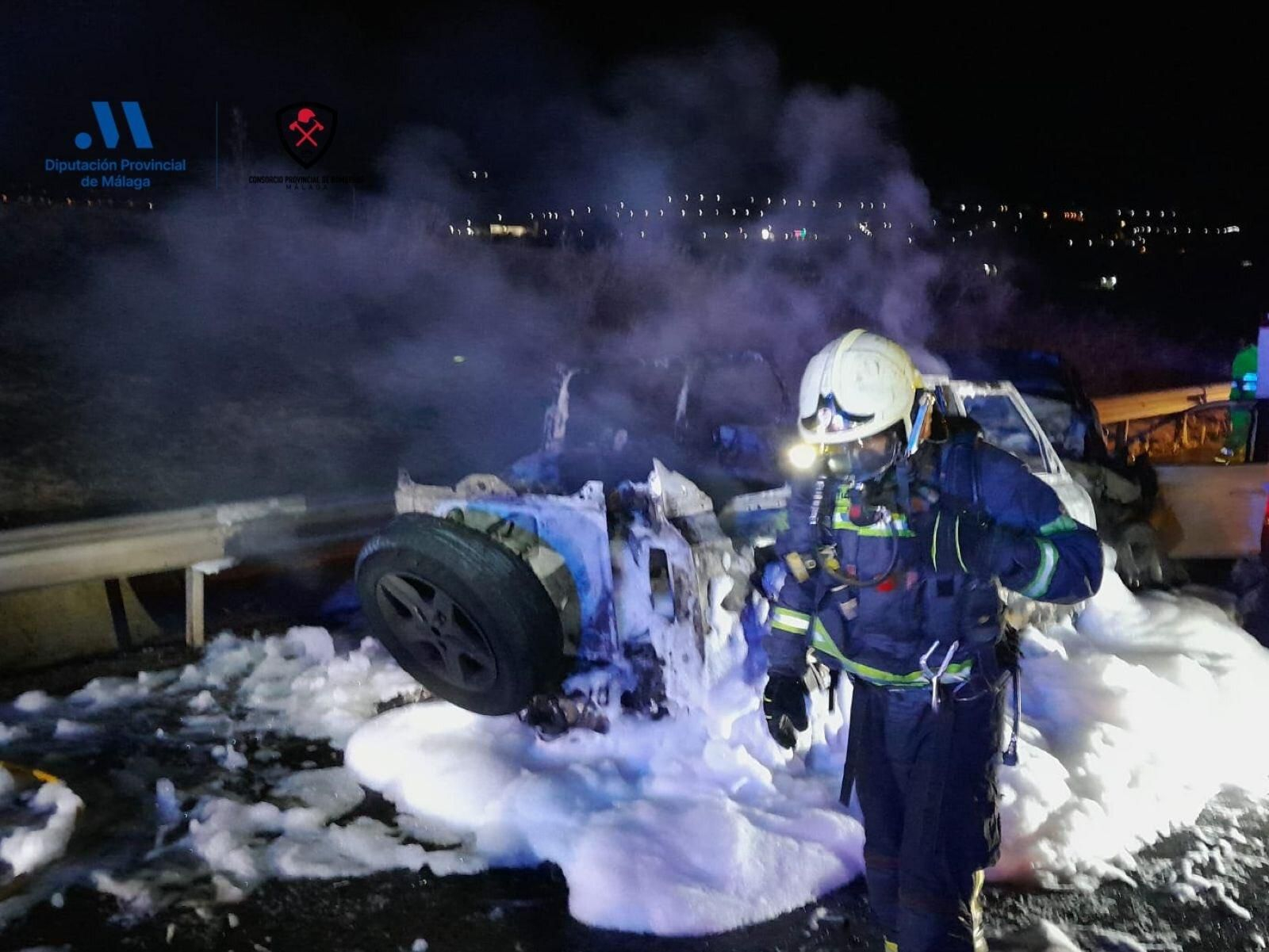 Uno de los coches implicados en el accidente mortal de Coín.