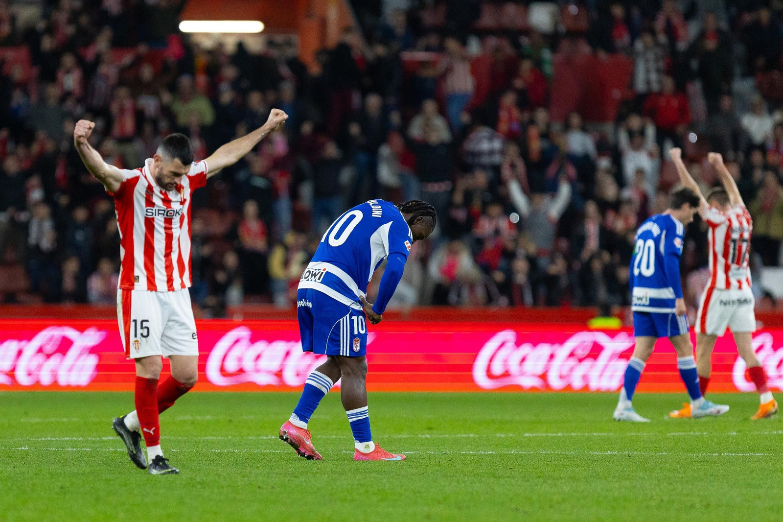 Bouldini al término del partido ante el Sporting.