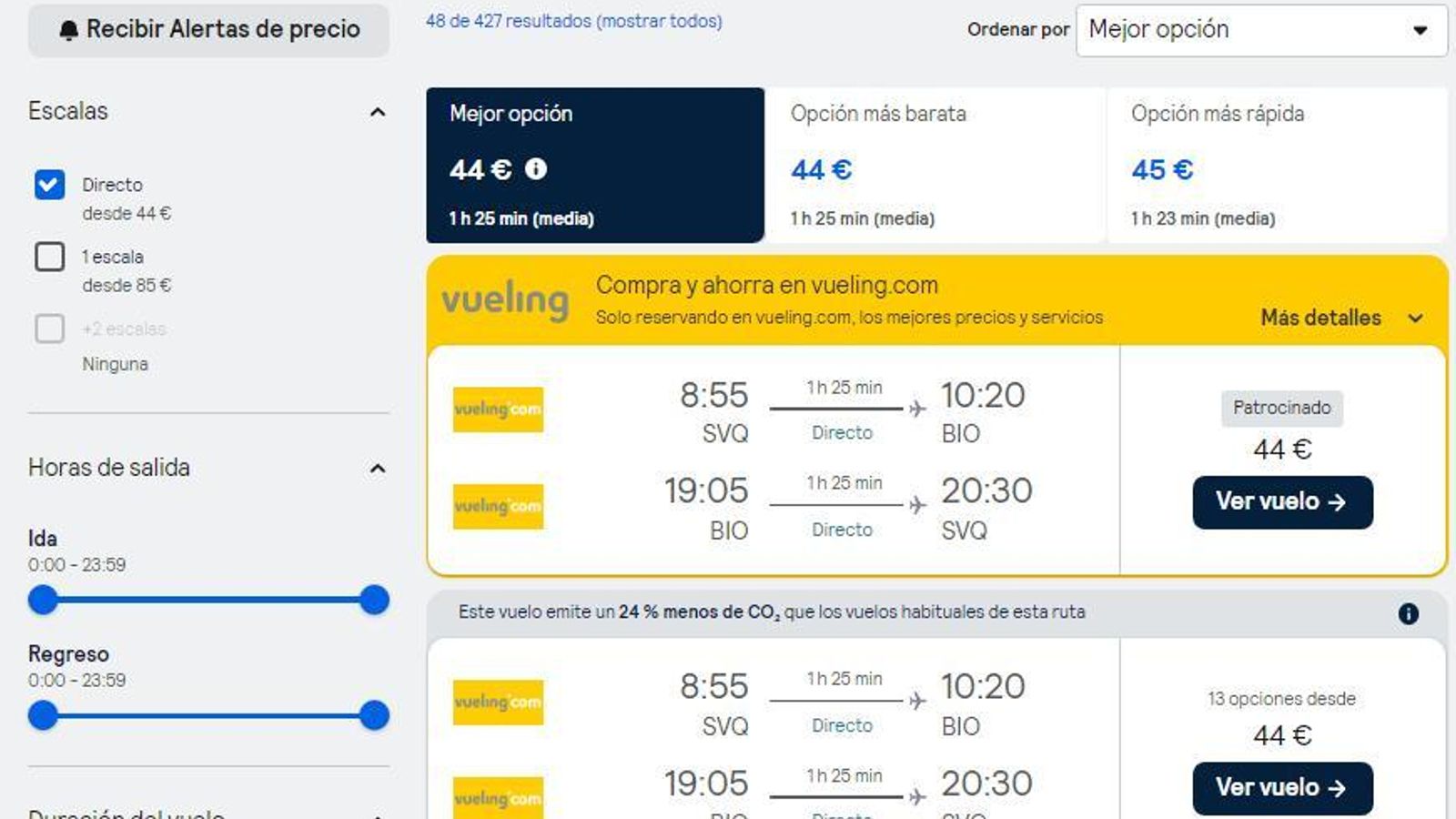 Vuelos Sevilla-Bilbao