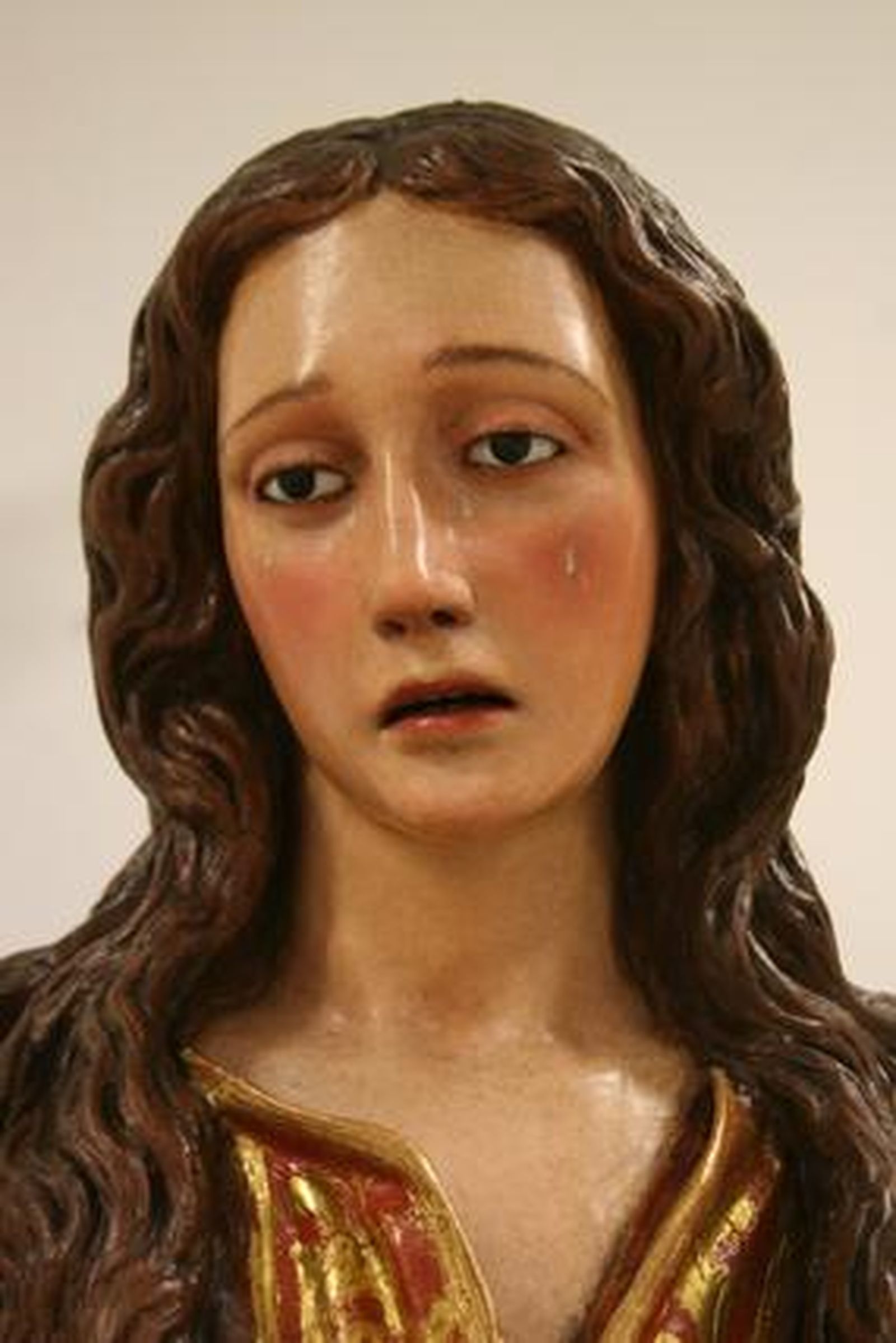 Detalle final del rostro de María Magdalena.