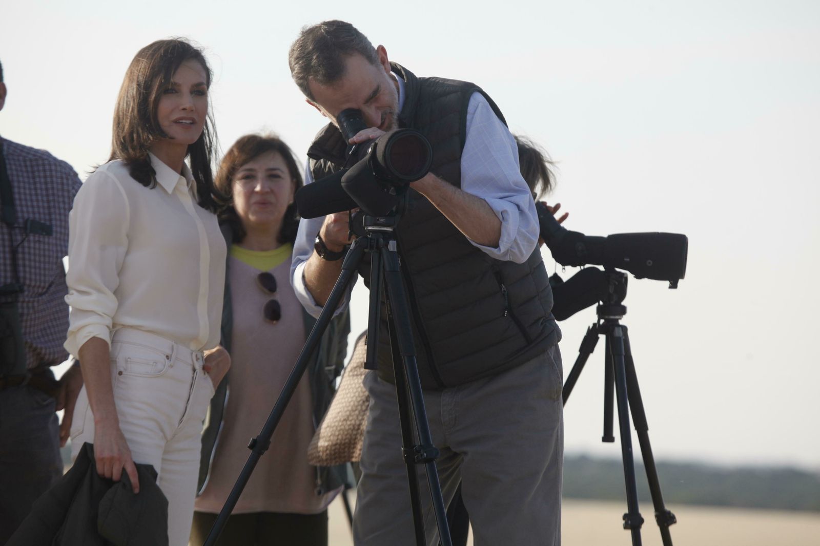 Un momento de la visita de los Reyes a Doñana.