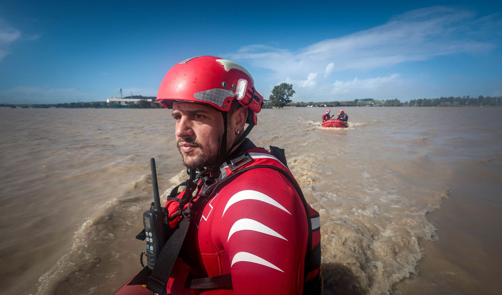 Intensa jornada en las zonas inundadas de Jerez, en imágenes