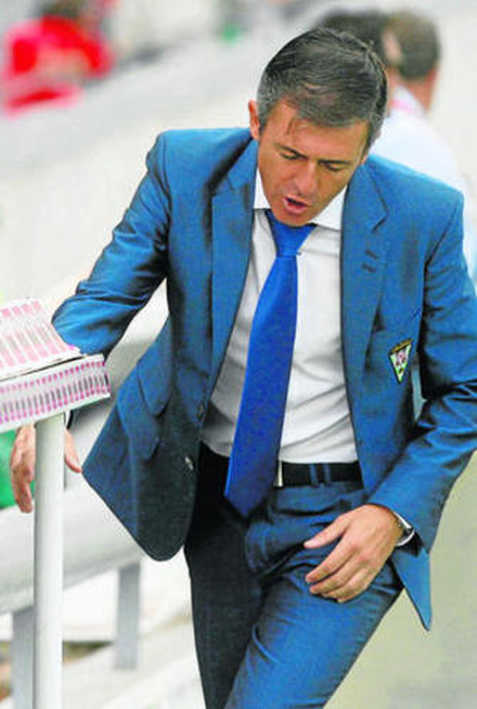 Alcaraz, con gesto contrariado.