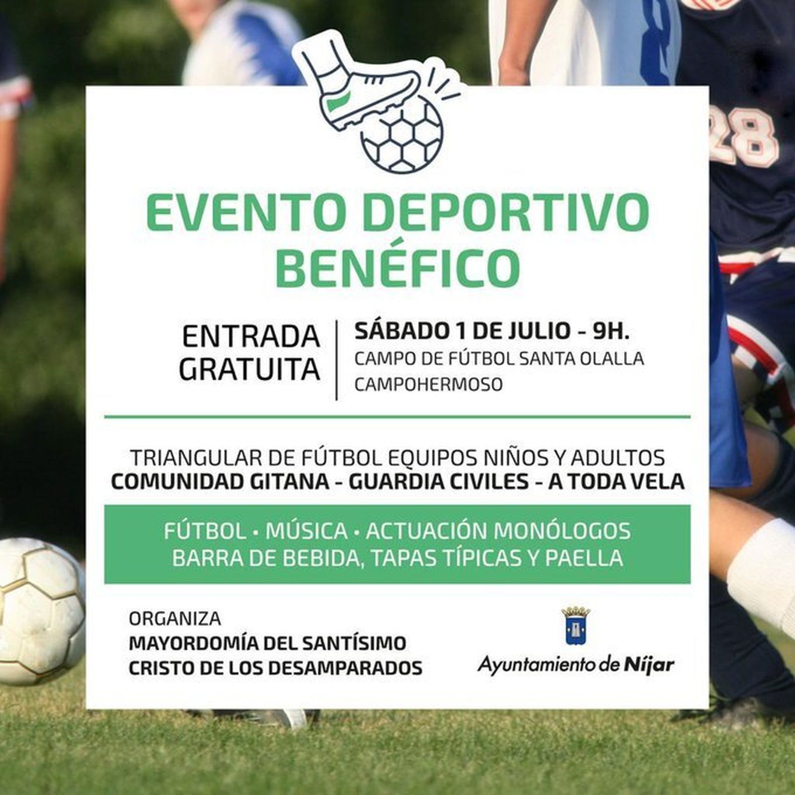 Cartel del evento deportivo.