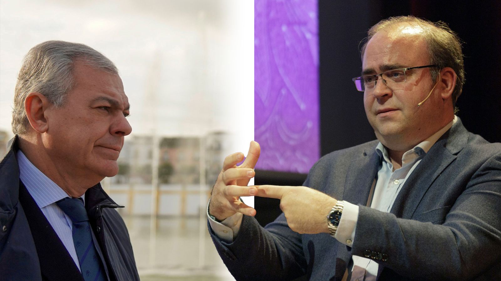 El alcalde Sanz y el periodista Navarro Antolín.