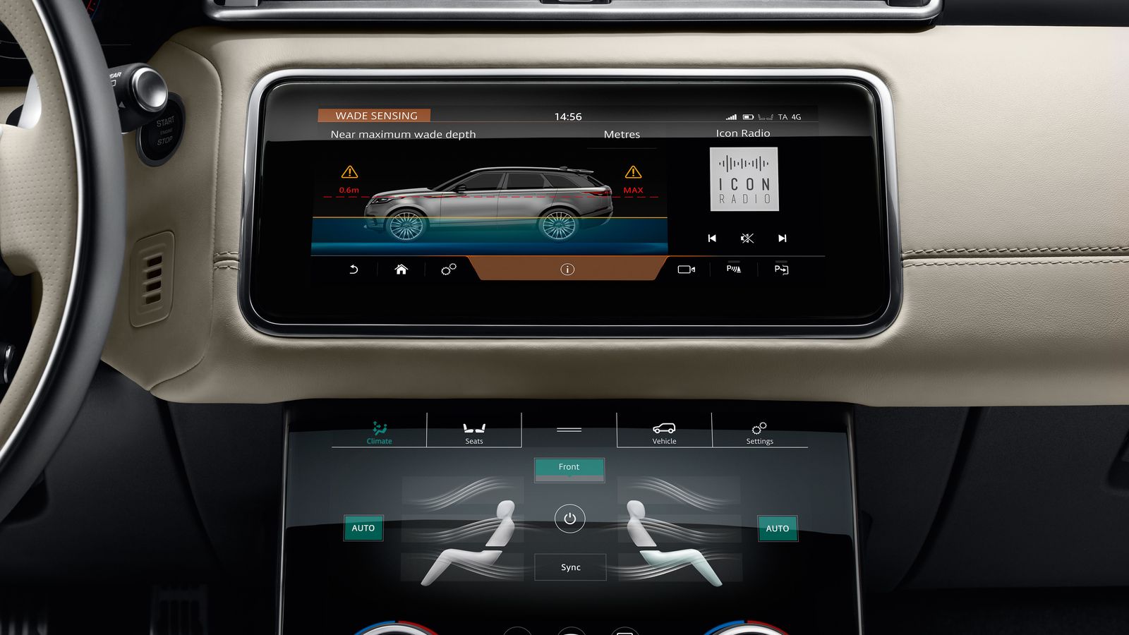 El nuevo Velar dirá adiós a los mandos en el centro de la consola.