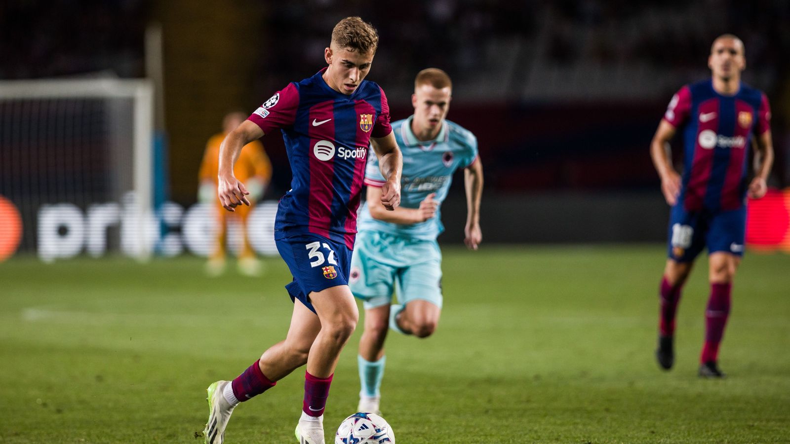 Fermín López, el pasado martes en la Champions League.