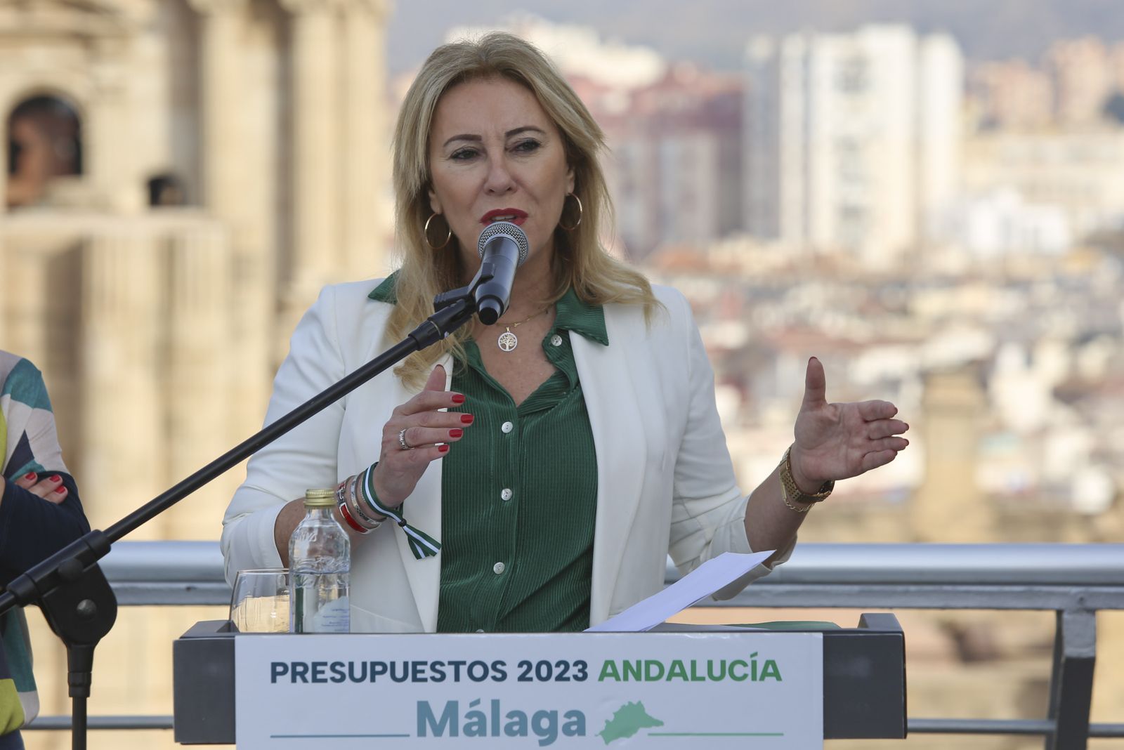 La consejera de Hacienda en la presentación de los presupuestos dl año pasado en Málaga.