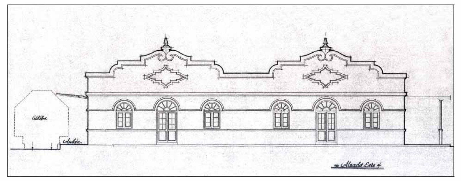 Proyecto de ampliación y reforma del edificio de la Estación Marítima. Alzado Este. 24 de octubre de 1949.