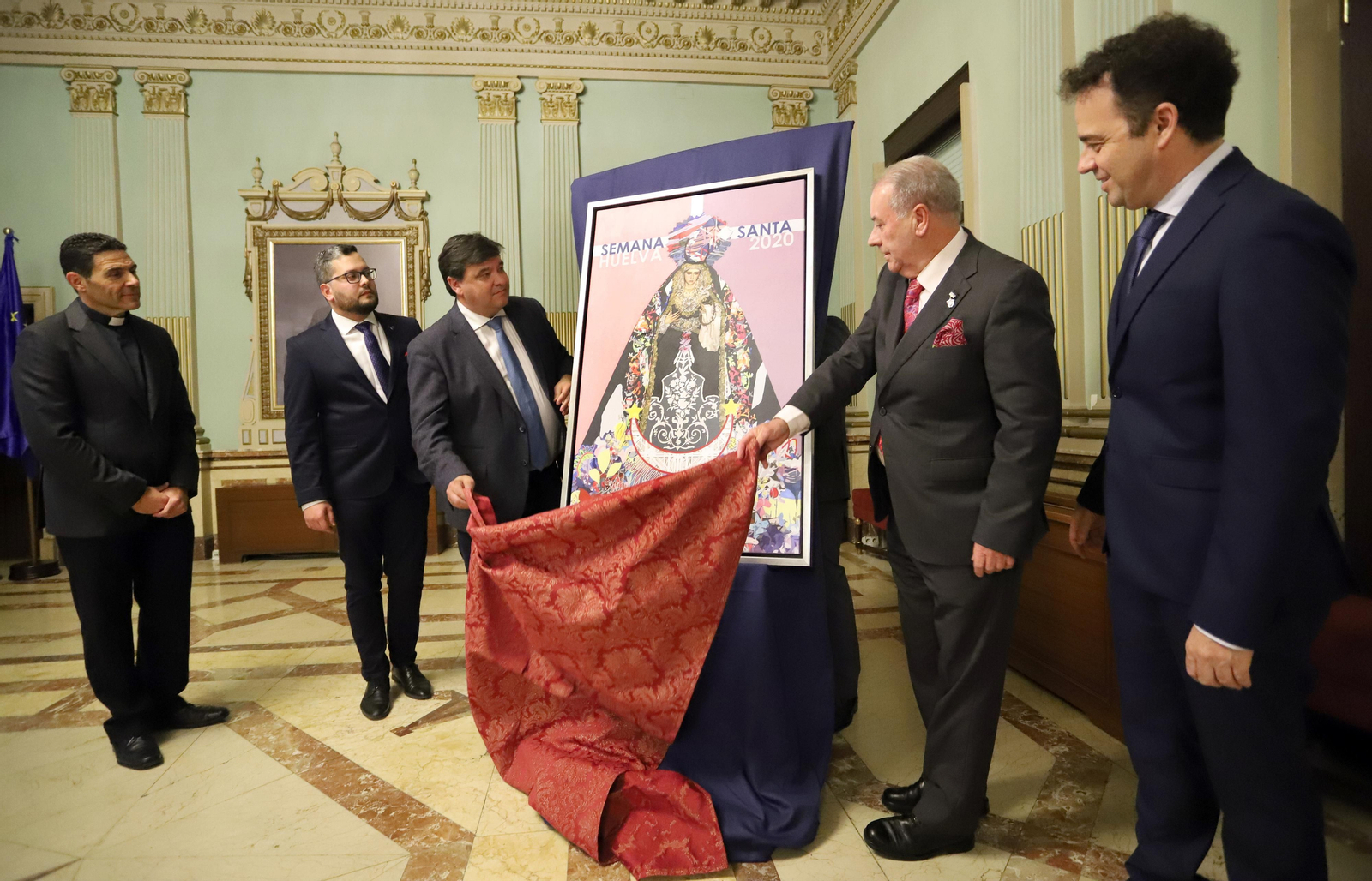 Imágenes de la presentación del cartel de la Semana Santa de Huelva de 2020