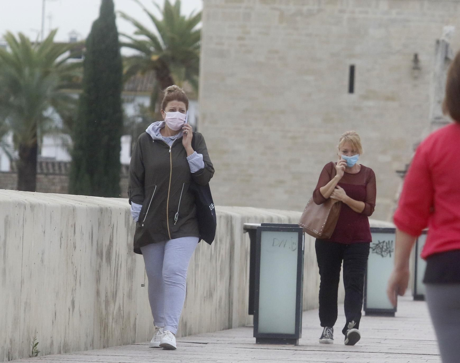 Varias personas caminan por el Puente Romano de Córdoba.