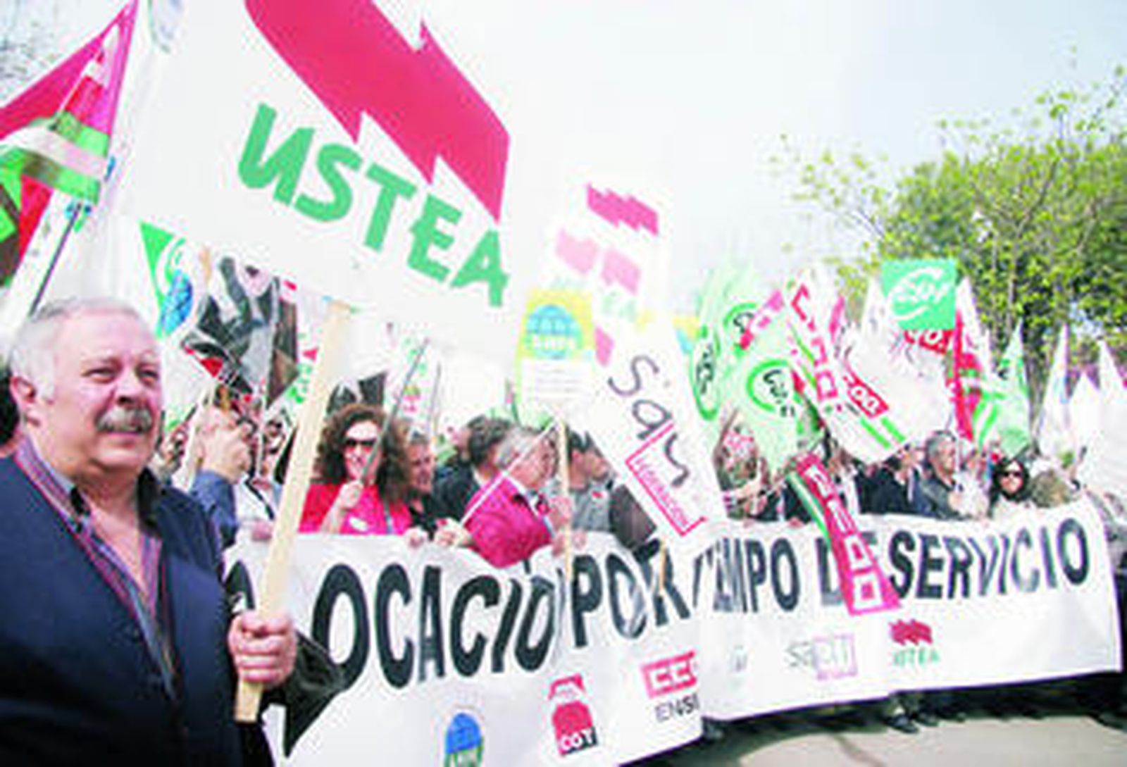 Manifestación de los interinos el pasado 25 de marzo.