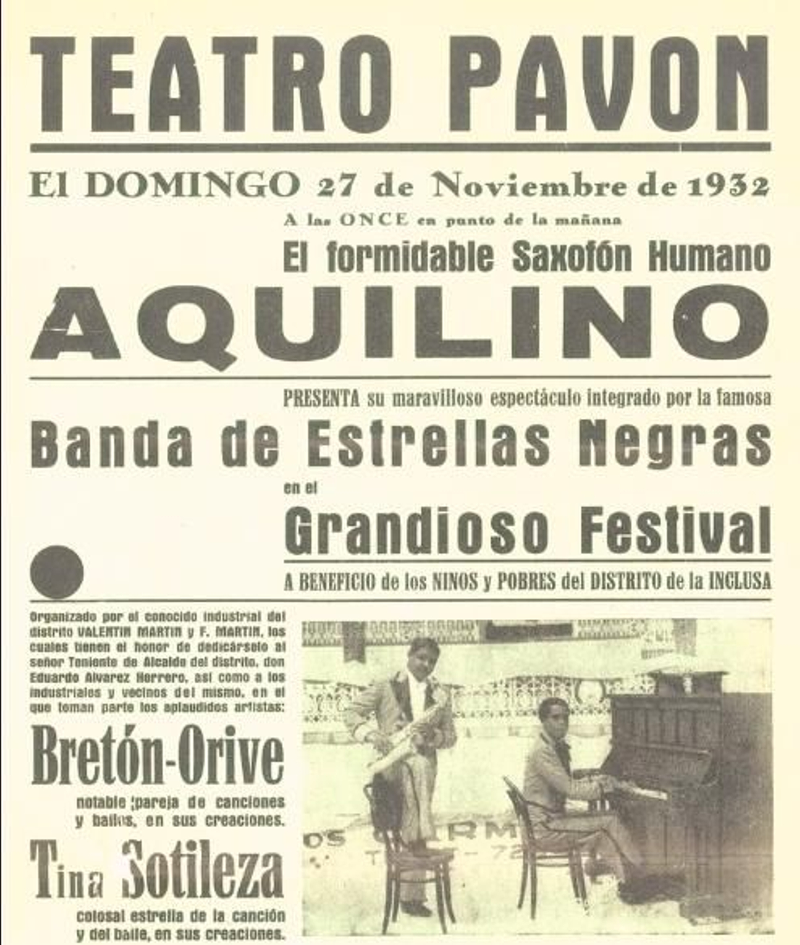 [3] Cartel anunciador del festival en el Teatro Pavón, 27 noviembre 1932