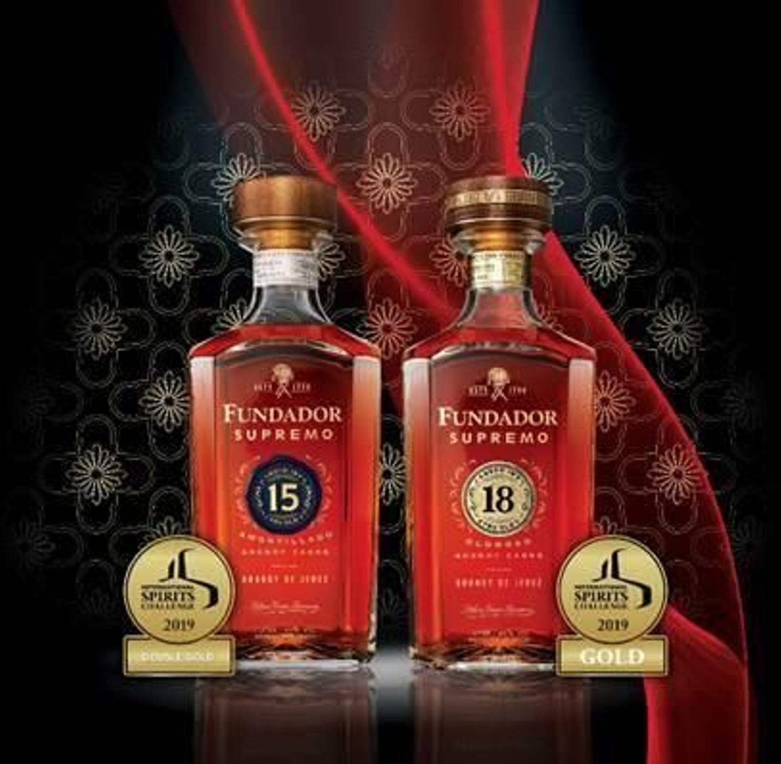 Los dos brandies de Jerez de la 'Sherry Cask Collection' de Fundador premiados con oros.