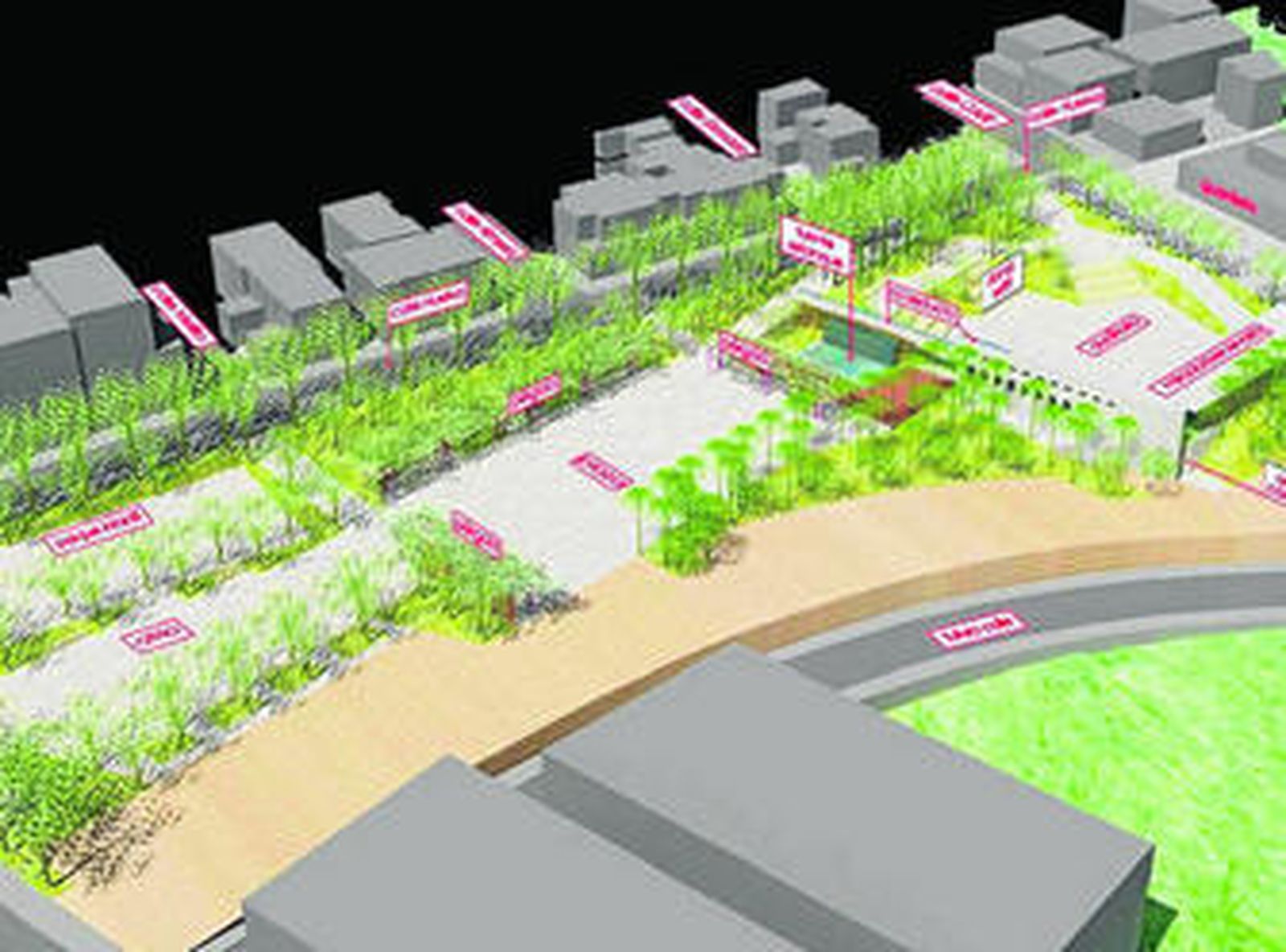 Maqueta del proyecto del nuevo Parque Central de Benahadux.