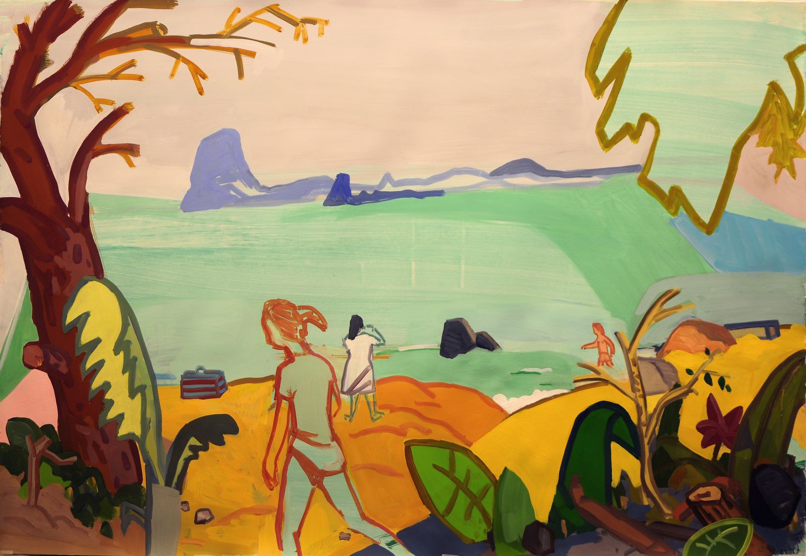 'Praia 2', obra en acrílico sobre papel.