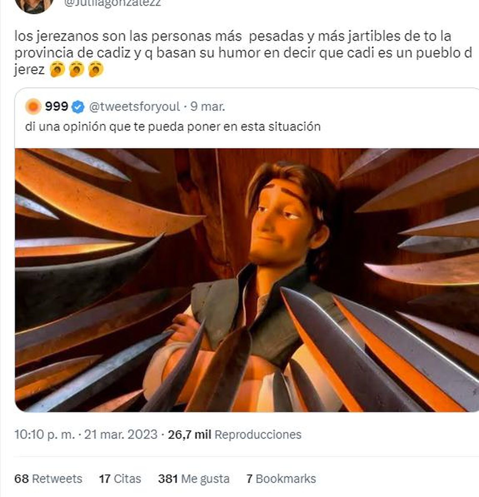 Twit de la polémica.