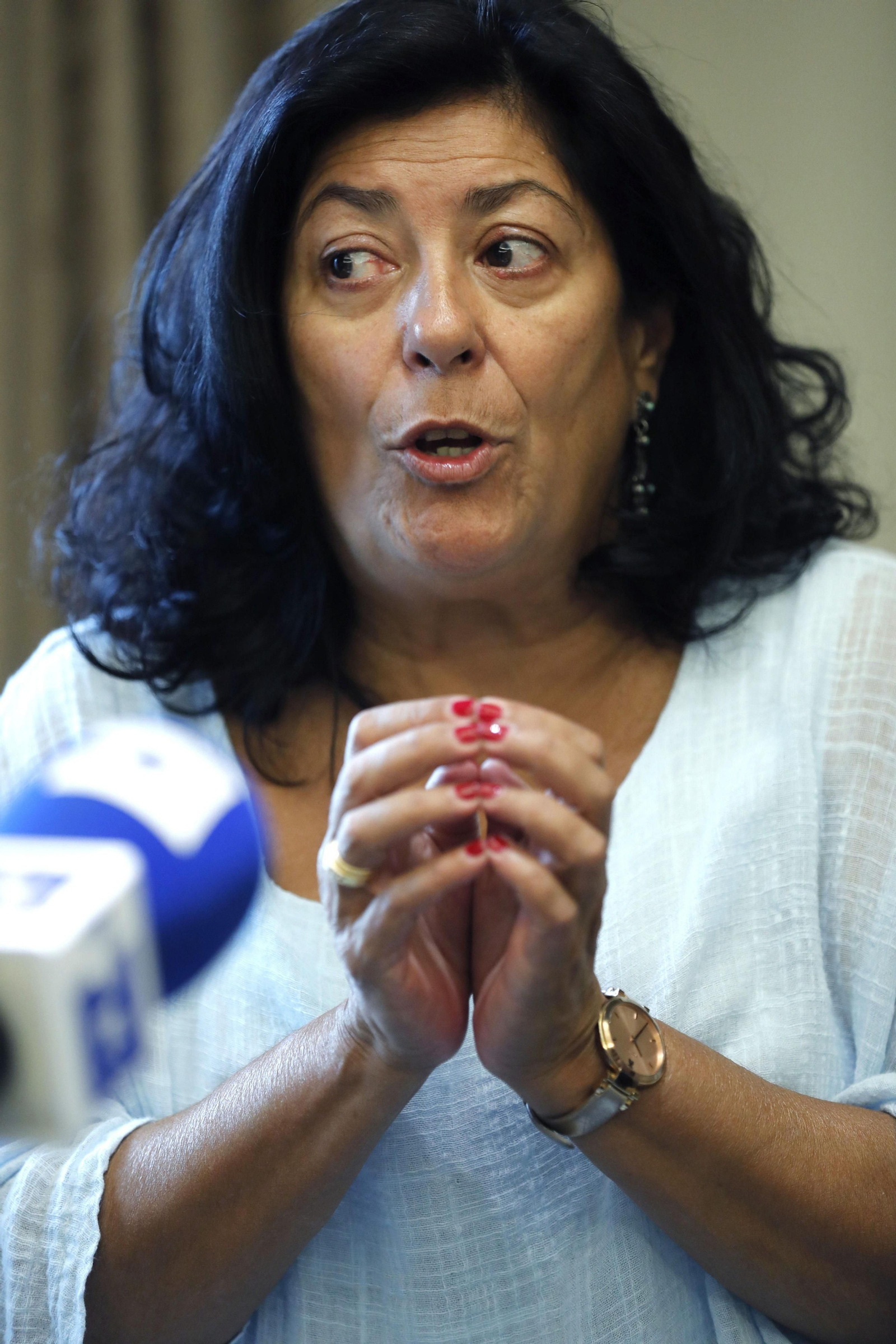 Almudena Grandes en la presentación de su nueva novela.