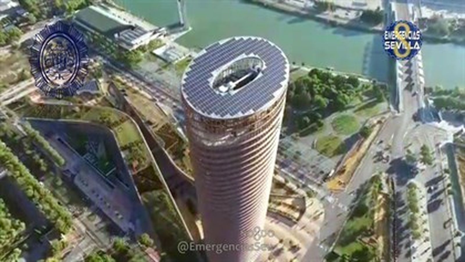 Imágenes grabadas con drones.