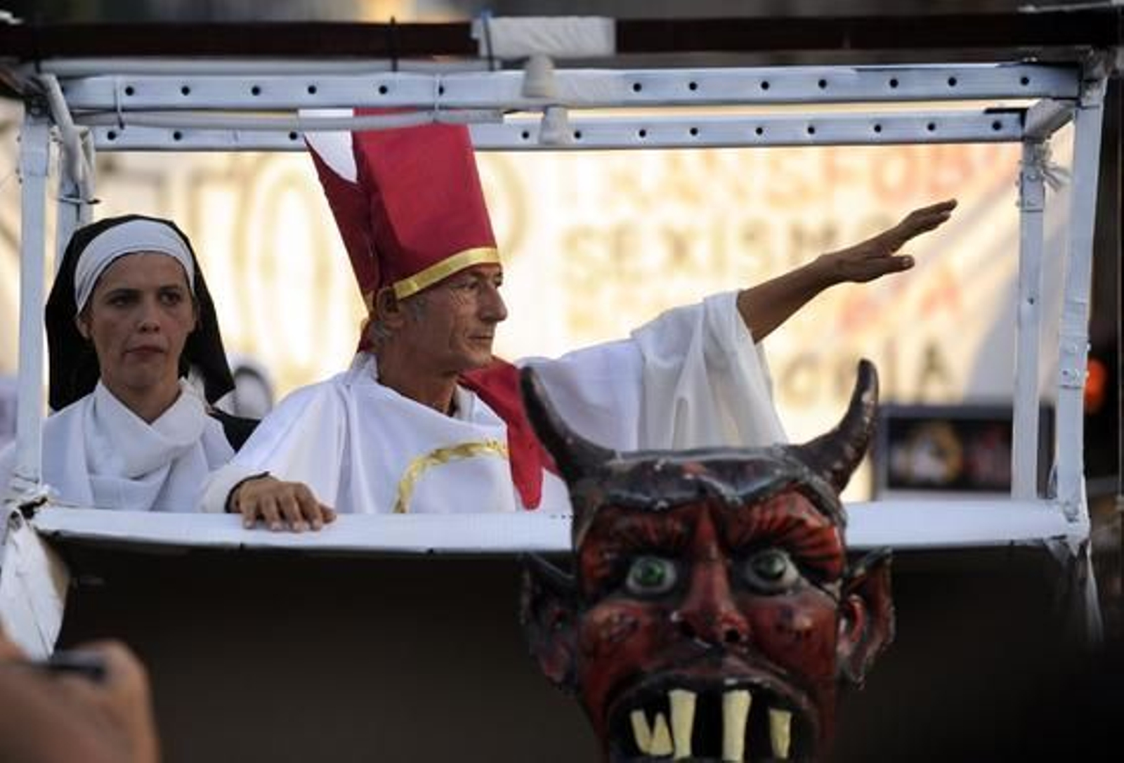 Manifestación contra la visita del Papa.

Foto: afp