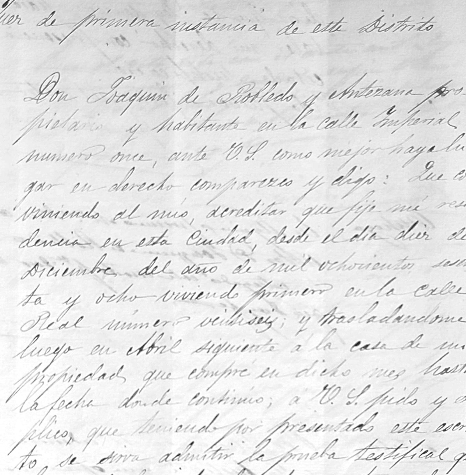 Extracto del escrito de Robledo Altezano al Juez de Algeciras.