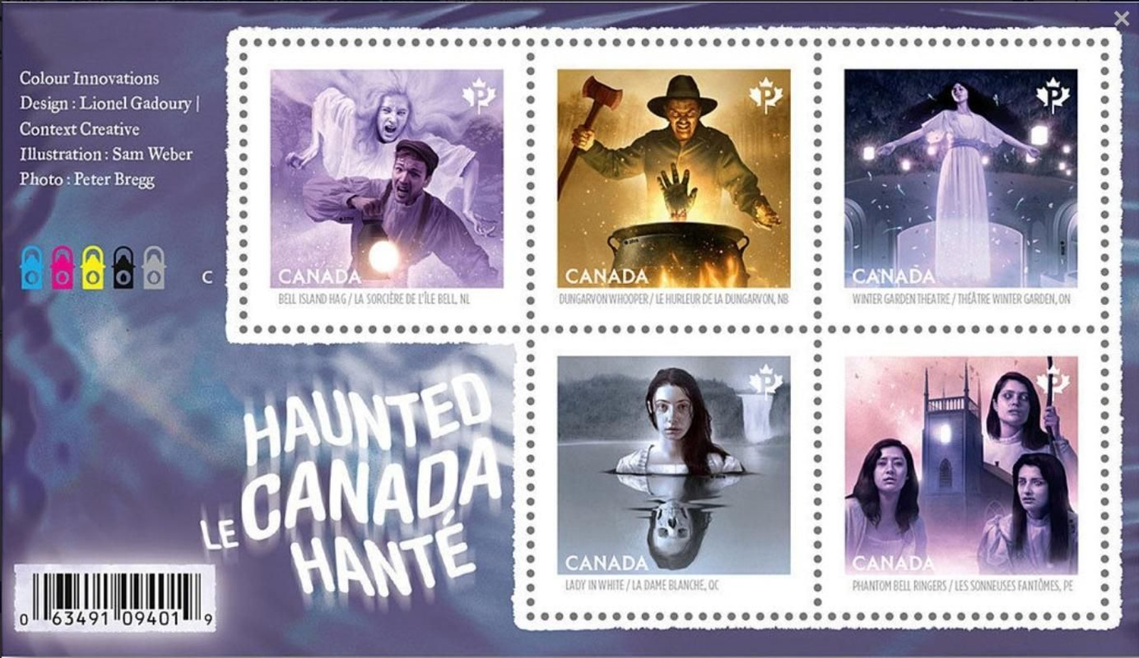 Uno de los sellos editados en Canadá sobre los difuntos.