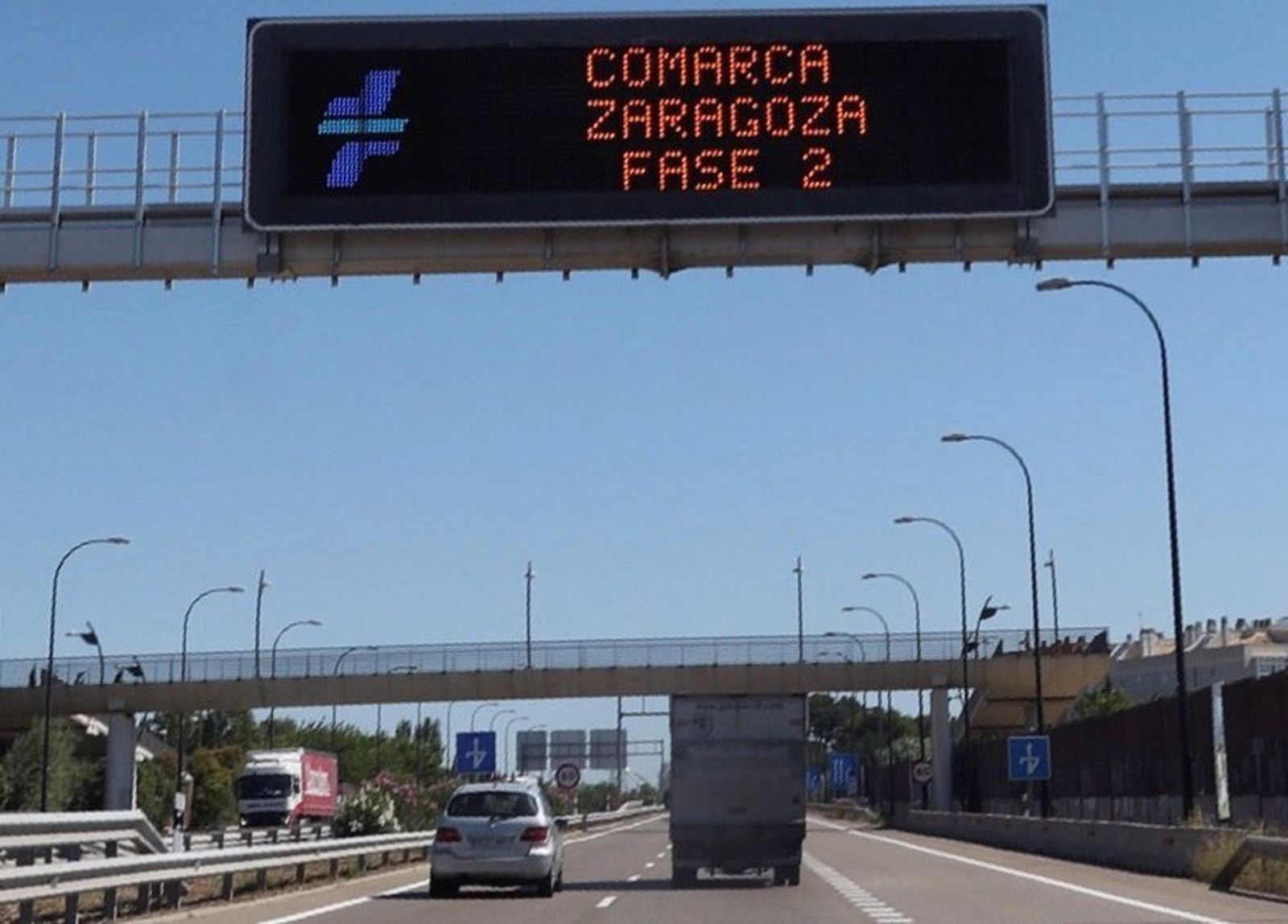 Panel informativo en Zaragoza.