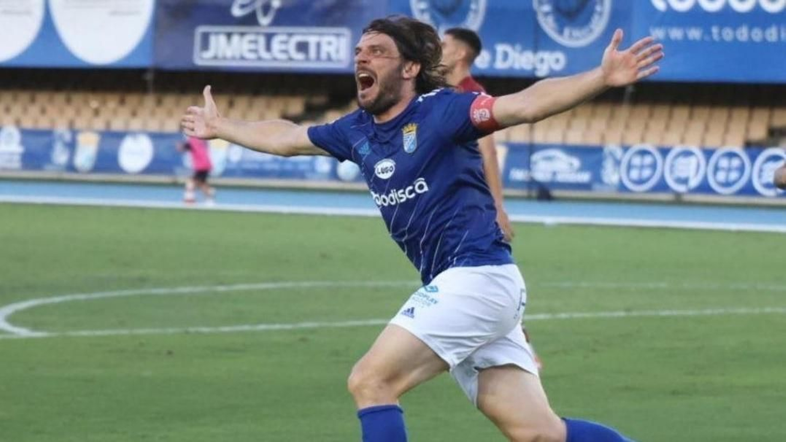 Migue García celebra el gol que le hizo al Sevilla C en la 23/24, su último tanto como azulino. Migue García celebra el gol que le hizo al Sevilla C en la 23/24, su último tanto como azulino.