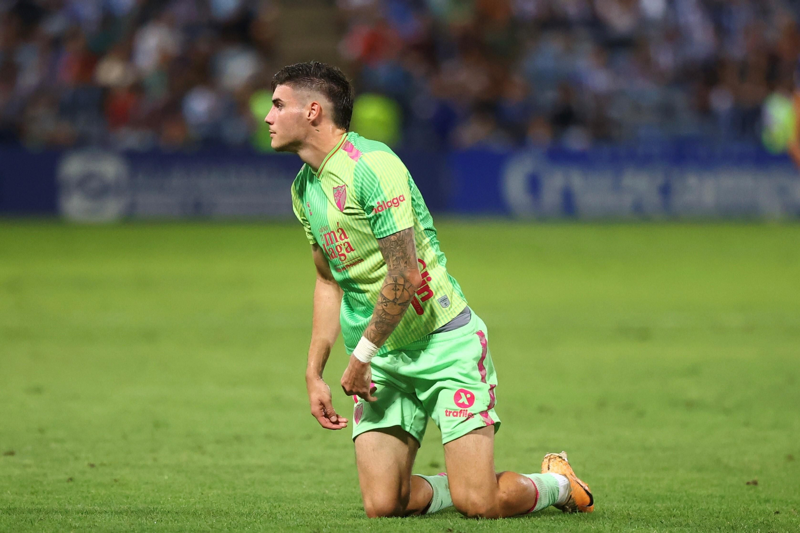 Roberto, durante el partido en Colombino.